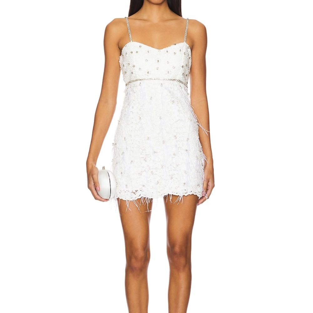 Loveshackfancy White Spaghetti Strap Mini Dress - image 1